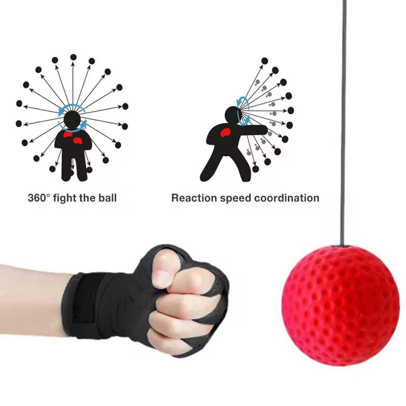 Boxing Speed Ball Head-Mounted PU Punch Ball MMA Sanda Training Hand Eye Reaction Home Sandbag Fitness Boxing Equipment