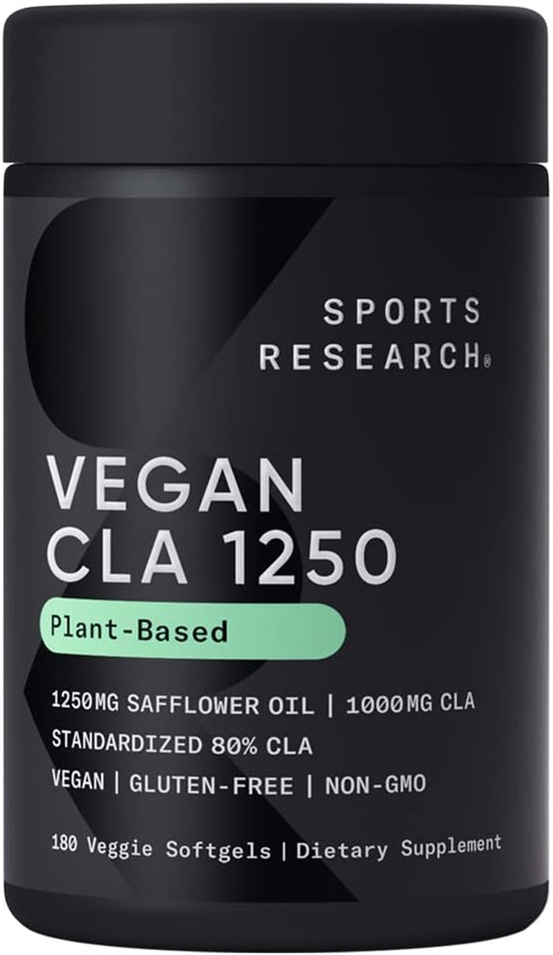 Vegan CLA - 1250Mg with Active Conjugated Linoleic Acid for Men & Women | Non-Gmo, Soy & Gluten Free - 80% (180 Softgels)