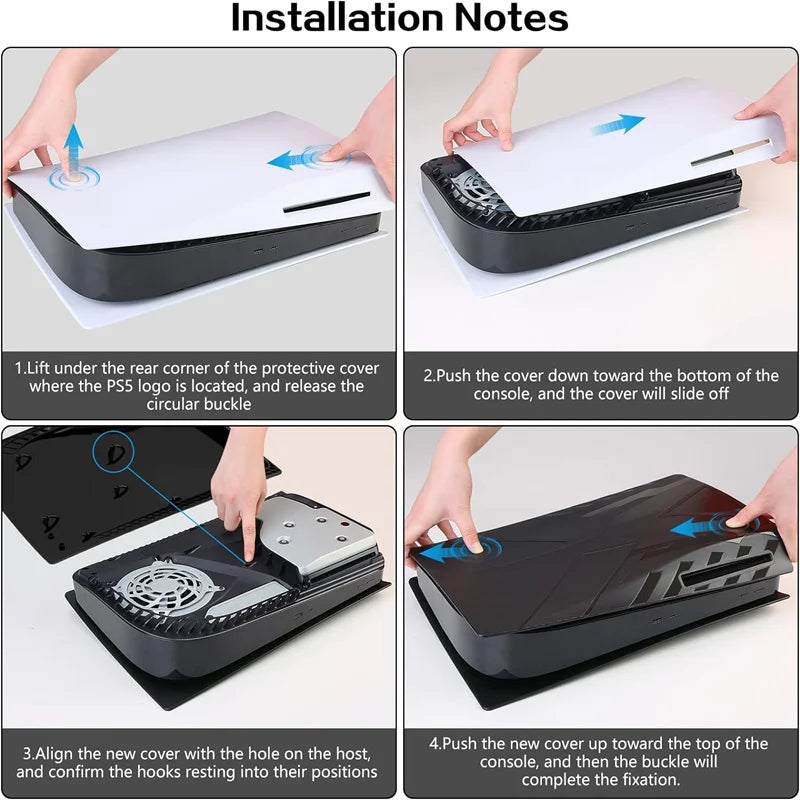 PS5 Plates for PS5 Accessories, Hard Shockproof Cover PS5 Skins Shell Panels for PS5 Console, Anti-Scratch Dustproof