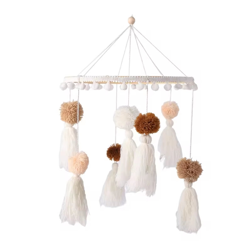 Baby Rattles Crib Mobiles Toy Cotton Rabbit Pendant Bed Bell Rotating Music Rattles for Cots Projection Infant Wooden Toys