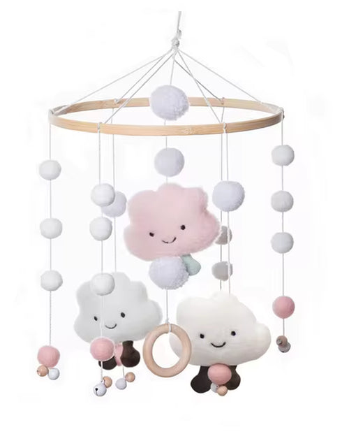 Load image into Gallery viewer, Baby Rattles Crib Mobiles Toy Cotton Rabbit Pendant Bed Bell Rotating Music Rattles for Cots Projection Infant Wooden Toys
