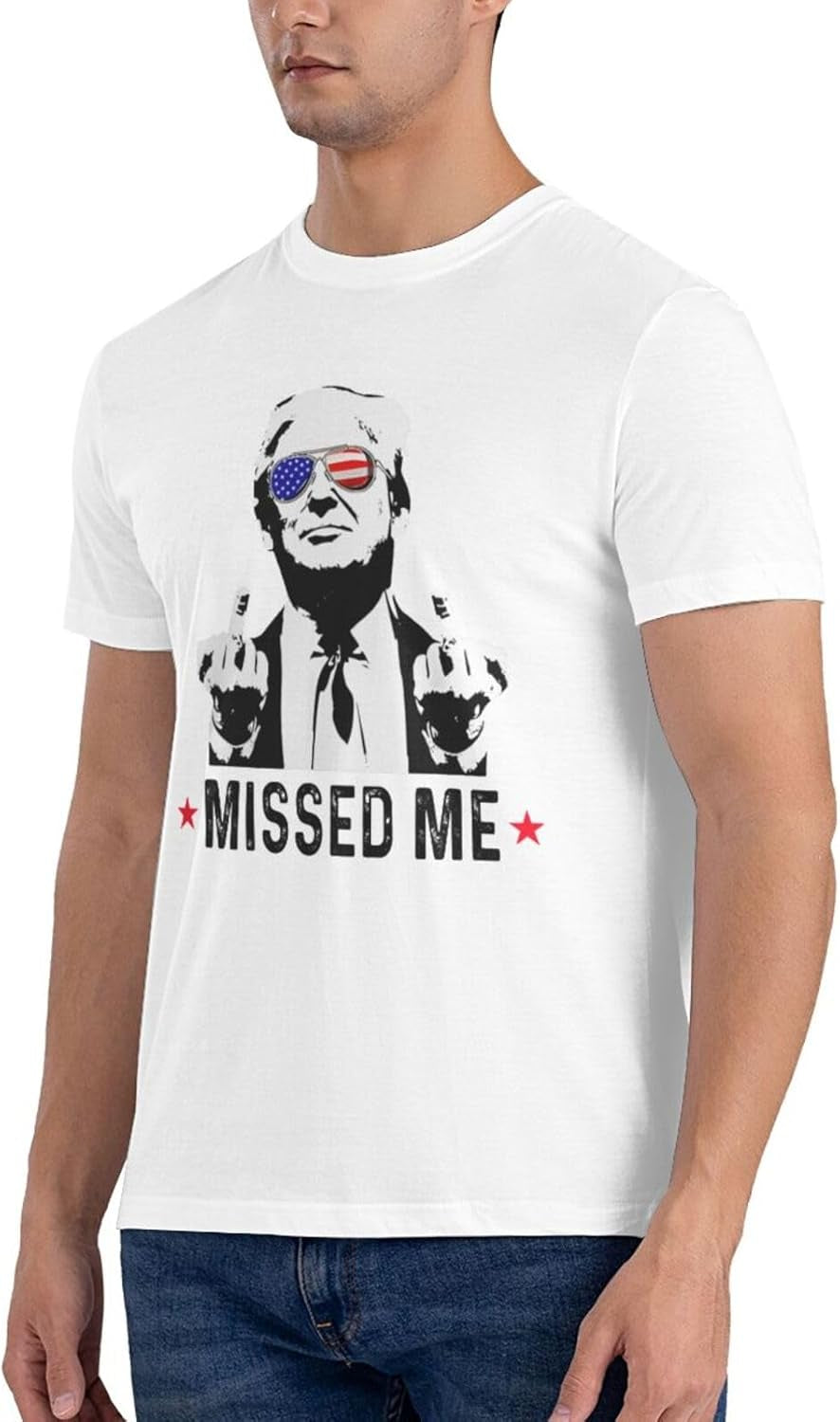 Trump 2024 Shirt T-Shirt Trump Missed Me Short Sleeve Shirts for Women