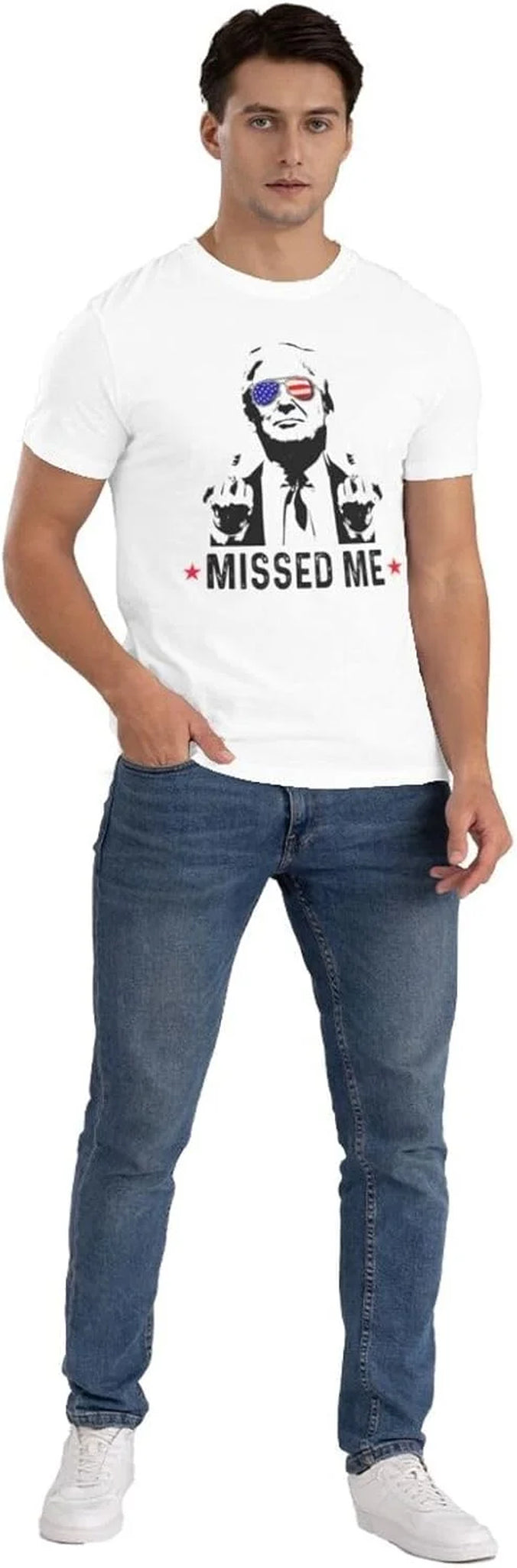 Trump 2024 Shirt T-Shirt Trump Missed Me Short Sleeve Shirts for Women