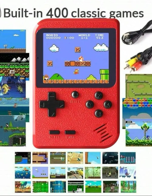 Load image into Gallery viewer, A Red Retro Classic Games Children&#39;S Handheld Small Game Console with 400 Game Charging Can Be Connected to the TV
