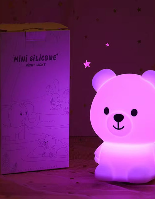 Load image into Gallery viewer, Mini Kawaii Popular Cat Baby Night Lamp 7-Color Pat Touch Color-Changing Eye Protection Bedroom Bedside Nightlight Gift Children
