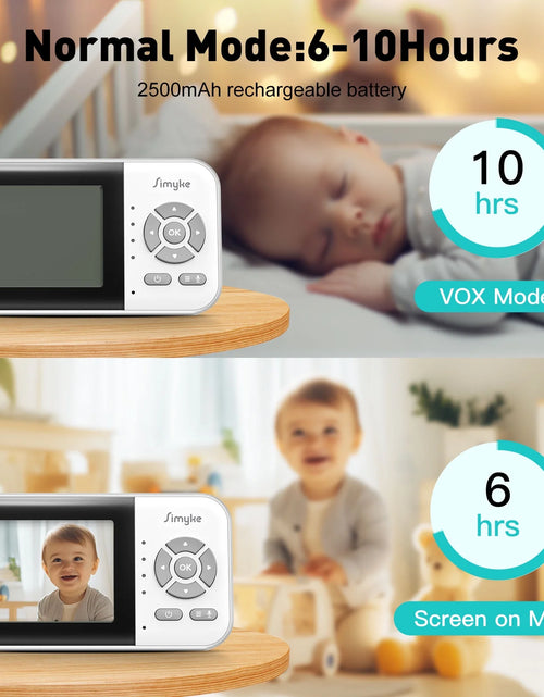 Load image into Gallery viewer, Upgrate Video Baby Monitor,Wifi Baby Camera,2.8&quot; LCD Display and App Control,1200Ft Long Range,2 Way Talk,Auto Night Vision,Sound Alert,Vox,Temperature Sensor 5 Lullabies Feeding Remind
