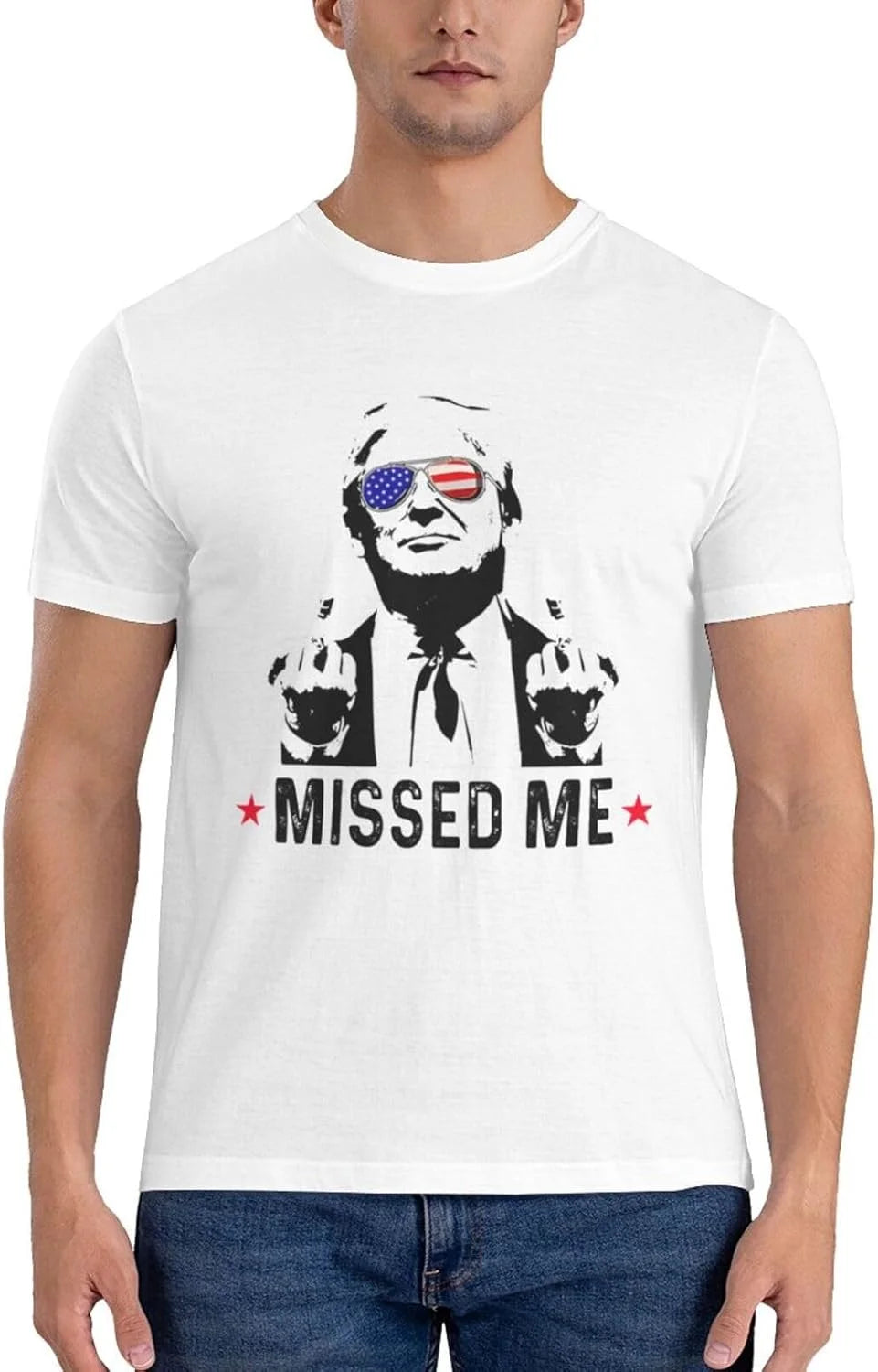 Trump 2024 Shirt T-Shirt Trump Missed Me Short Sleeve Shirts for Women