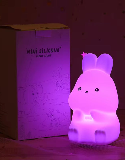 Load image into Gallery viewer, Mini Kawaii Popular Cat Baby Night Lamp 7-Color Pat Touch Color-Changing Eye Protection Bedroom Bedside Nightlight Gift Children
