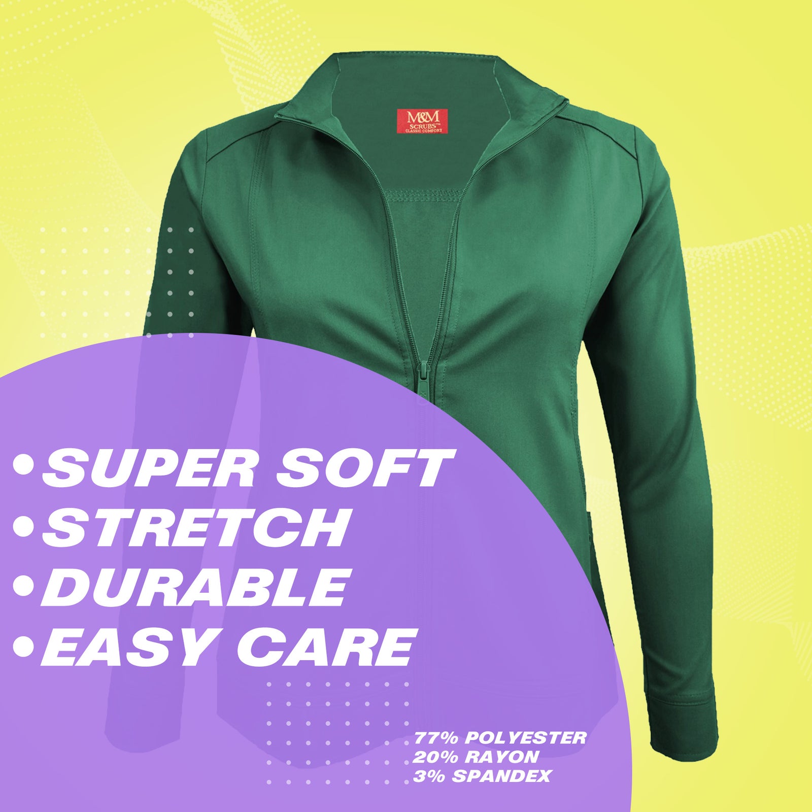 Women'S Ultra Soft Front Zip Warm-Up Scrub Jacket 5200 (Hunter Green, X-Small)