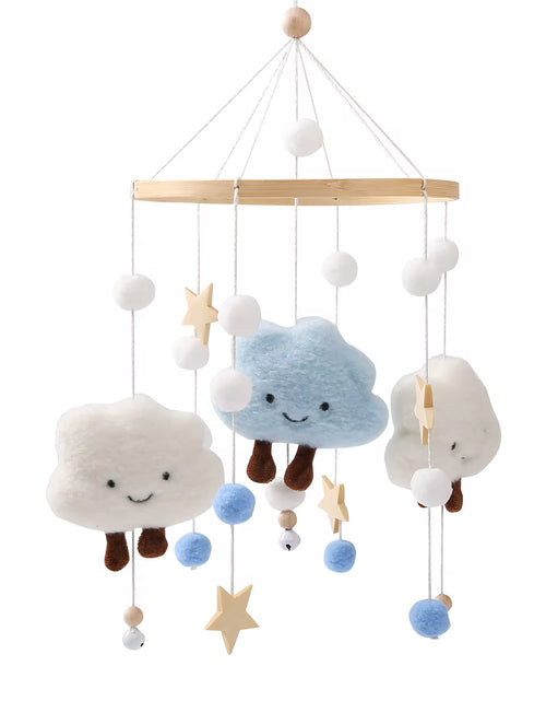 Load image into Gallery viewer, Baby Rattles Crib Mobiles Toy Cotton Rabbit Pendant Bed Bell Rotating Music Rattles for Cots Projection Infant Wooden Toys
