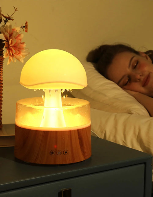 Load image into Gallery viewer, Mushroom Cloud Rain Humidifier Relaxing Raindrop Aromatherapy Machine Ultrasonic Atomization Humidification Colorful Night Light
