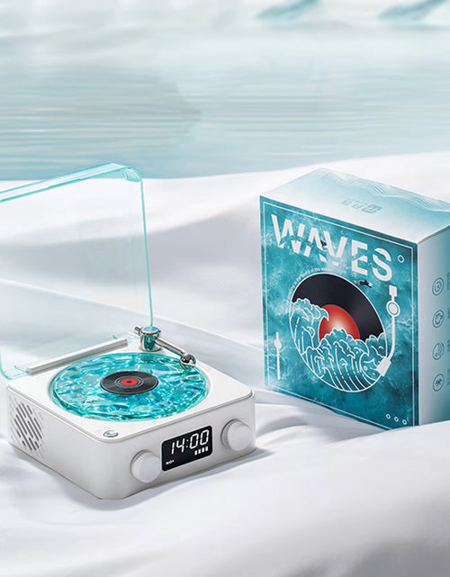 Load image into Gallery viewer, Waves Vinyl Player Bluetooth Speaker with White Noise Retro Turntable Speaker Sleep Aid Vitrola Shaped Speaker with RGB Light
