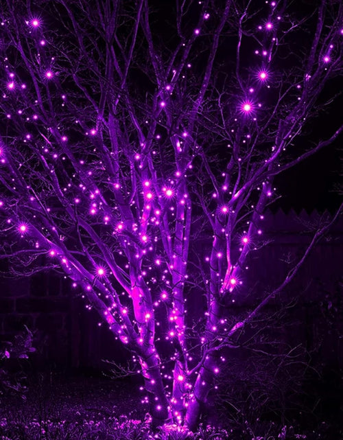 Load image into Gallery viewer, Halloween 300 LED String Lights, 100FT Connectable String Lights with 8 Lighting Modes, Halloween Decorations for Party Carnival Supplies, Indoor Outdoor Yard Garden Decor (Purple)
