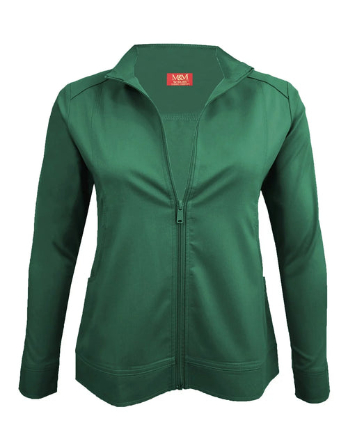 Load image into Gallery viewer, Women&#39;S Ultra Soft Front Zip Warm-Up Scrub Jacket 5200 (Hunter Green, X-Small)
