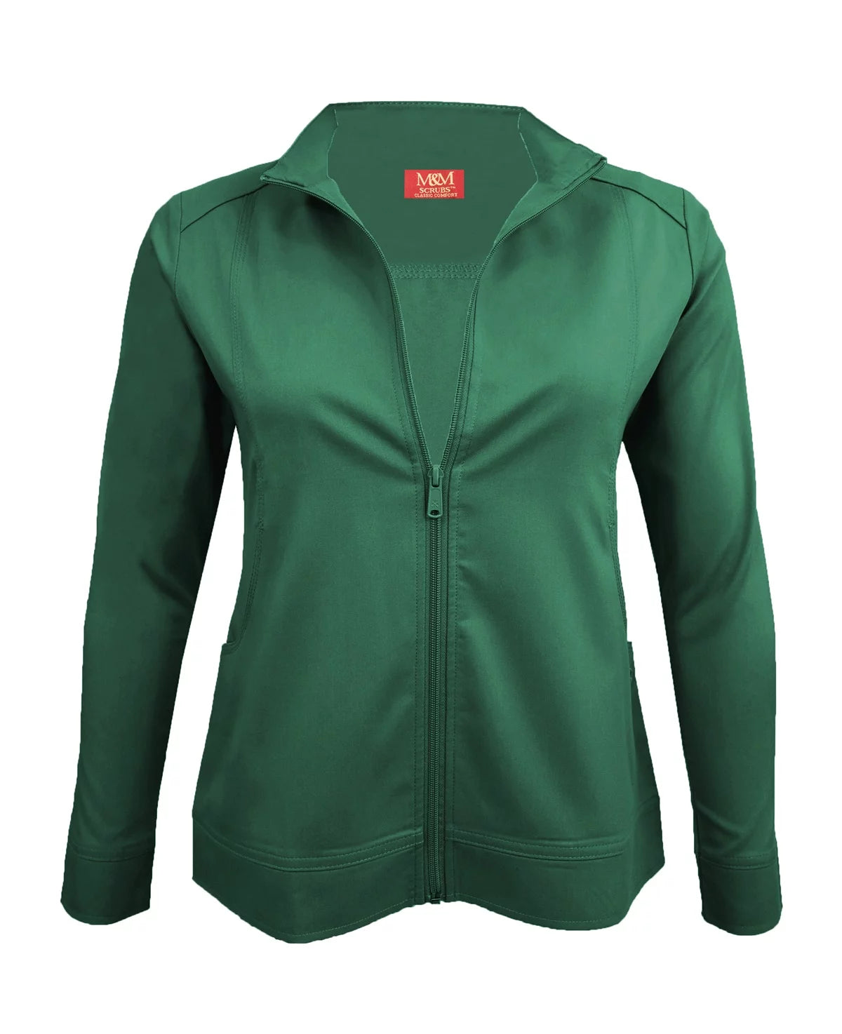 Women'S Ultra Soft Front Zip Warm-Up Scrub Jacket 5200 (Hunter Green, X-Small)