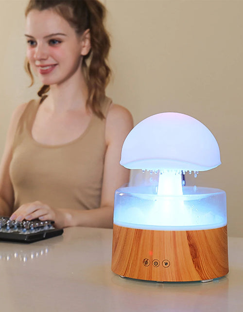 Load image into Gallery viewer, Mushroom Cloud Rain Humidifier Relaxing Raindrop Aromatherapy Machine Ultrasonic Atomization Humidification Colorful Night Light
