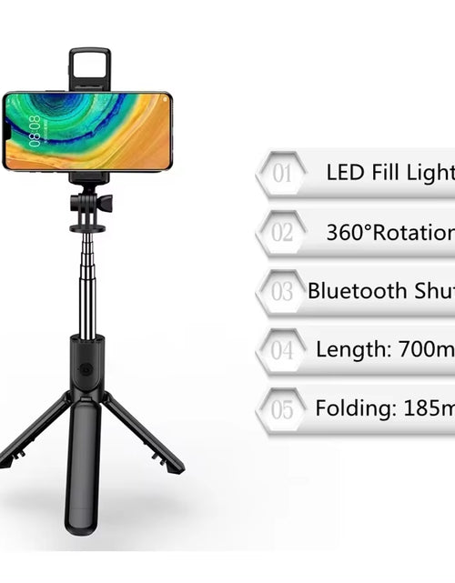 Load image into Gallery viewer, New 3 in 1 Wireless Selfie Tripod with Fill Light Bluetooth Shutter Remote Control Portable Foldable Monopod for Smart Phone
