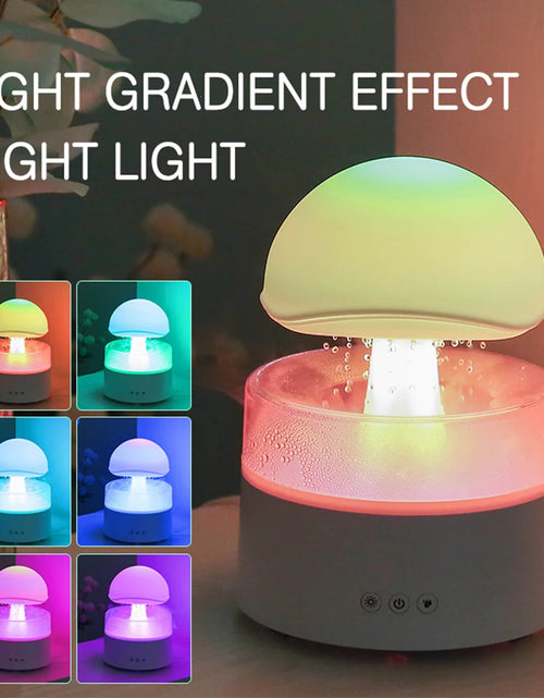 Load image into Gallery viewer, Mushroom Cloud Rain Humidifier Relaxing Raindrop Aromatherapy Machine Ultrasonic Atomization Humidification Colorful Night Light
