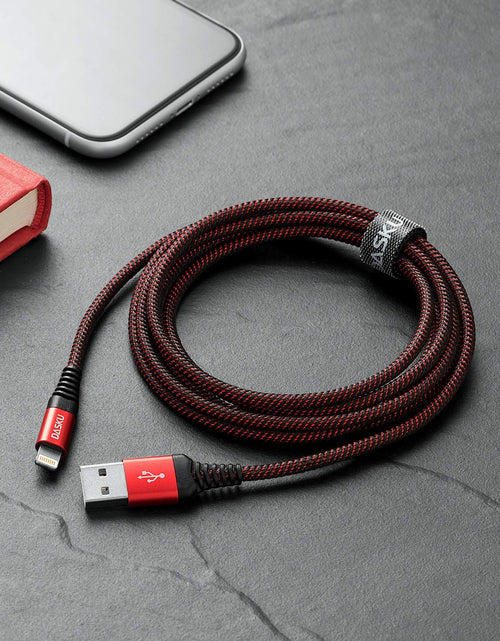 Load image into Gallery viewer, 3Pack 3FT Lightning Cable Certified Iphone Charger Cable Red Nylon Braided Fast Charging Cord Compatible with Iphone 13/12/11/Pro Max/X/Xs Max/Xr /8 Plus/7 Plus/6S Plus/6 Plus/Ipad
