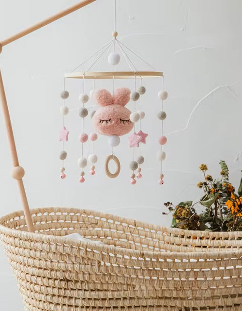 Load image into Gallery viewer, Baby Rattles Crib Mobiles Toy Cotton Rabbit Pendant Bed Bell Rotating Music Rattles for Cots Projection Infant Wooden Toys
