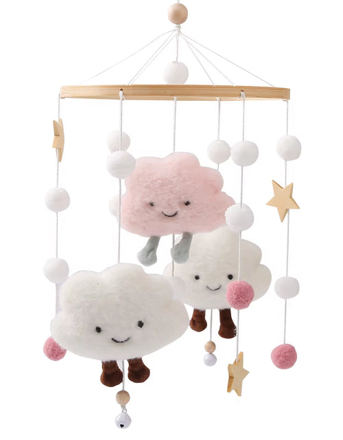 Load image into Gallery viewer, Baby Rattles Crib Mobiles Toy Cotton Rabbit Pendant Bed Bell Rotating Music Rattles for Cots Projection Infant Wooden Toys
