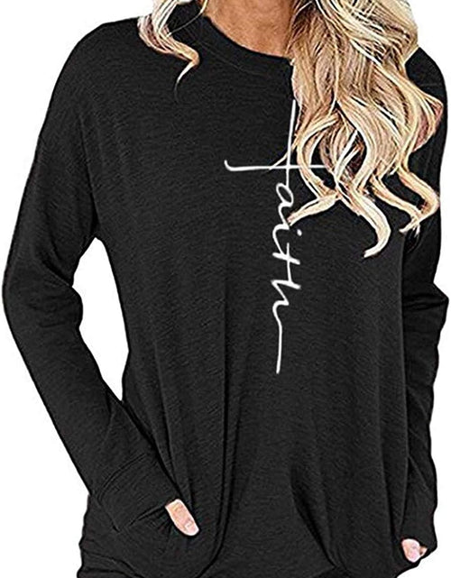 Load image into Gallery viewer, Womens Casual Long Sleeve Tunic Tops Crew Neck Shirt Blouses
