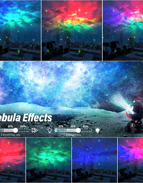 Load image into Gallery viewer, Astronaut Star Galaxy Projector Starry Nebula Ceiling LED Lamp with Remote, 8 Light Effects and 360° Adjustable for Kids Adults
