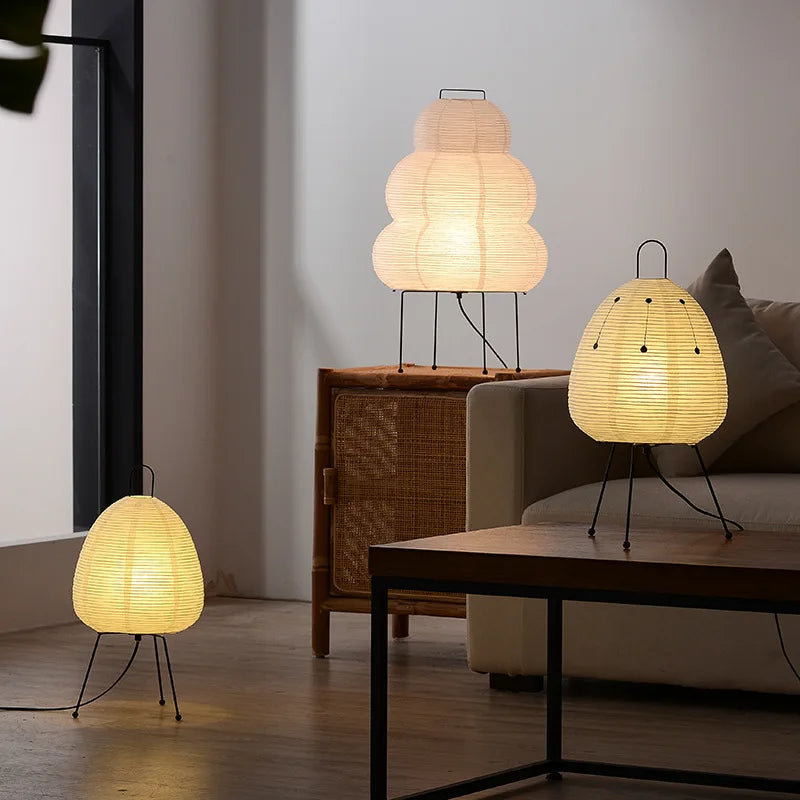 Japanese Rice Paper Lantern Led Table Lamp Living Room Bedroom Bedside Study Hotel Homestay Art Creative Decor Tripod Floor Lamp