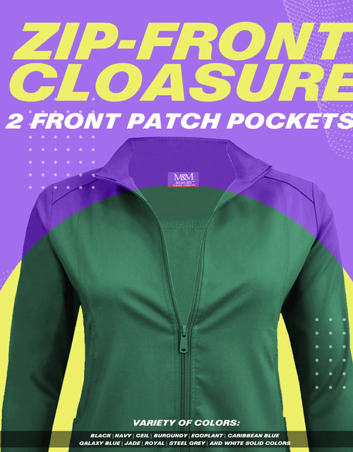 Load image into Gallery viewer, Women&#39;S Ultra Soft Front Zip Warm-Up Scrub Jacket 5200 (Hunter Green, X-Small)
