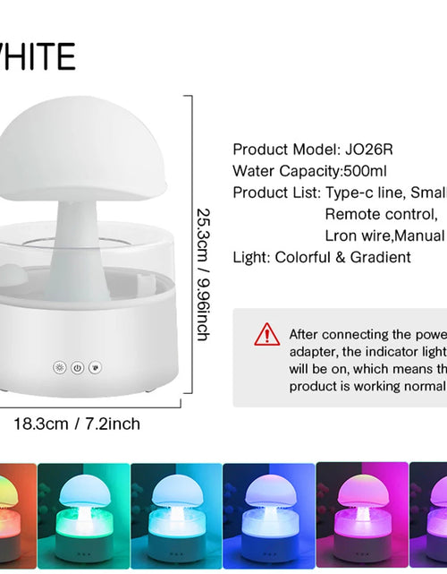 Load image into Gallery viewer, Mushroom Cloud Rain Humidifier Relaxing Raindrop Aromatherapy Machine Ultrasonic Atomization Humidification Colorful Night Light
