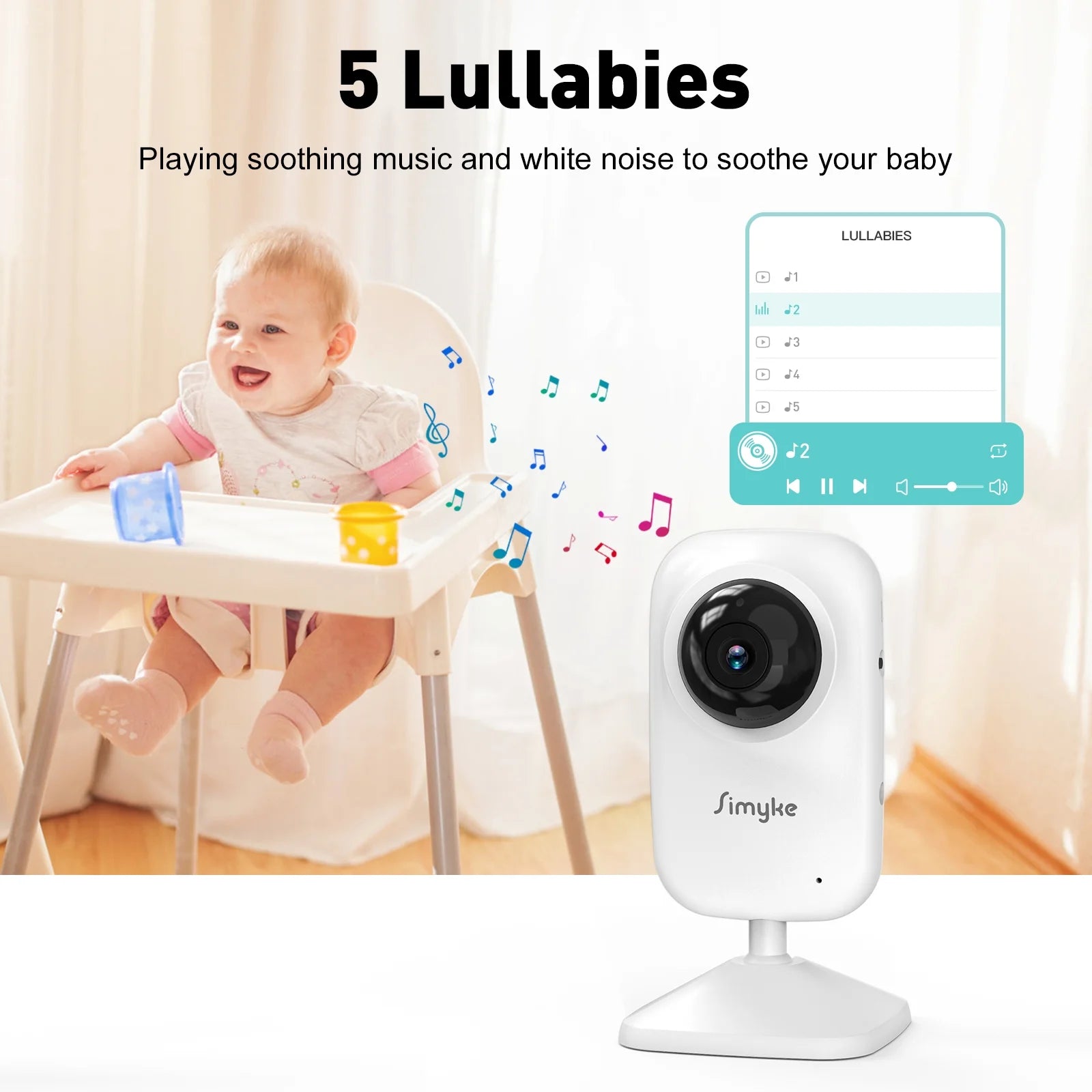 Upgrate Video Baby Monitor,Wifi Baby Camera,2.8" LCD Display and App Control,1200Ft Long Range,2 Way Talk,Auto Night Vision,Sound Alert,Vox,Temperature Sensor 5 Lullabies Feeding Remind