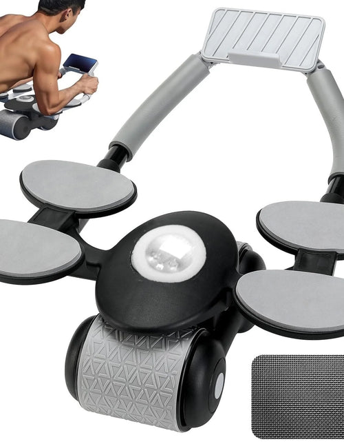 Load image into Gallery viewer, New with Timer Ab Abdominal Exercise Roller with 4 Elbow Supports, Abs Roller Wheel Core Exercise Equipment, Automatic Rebound Abdominal Wheel
