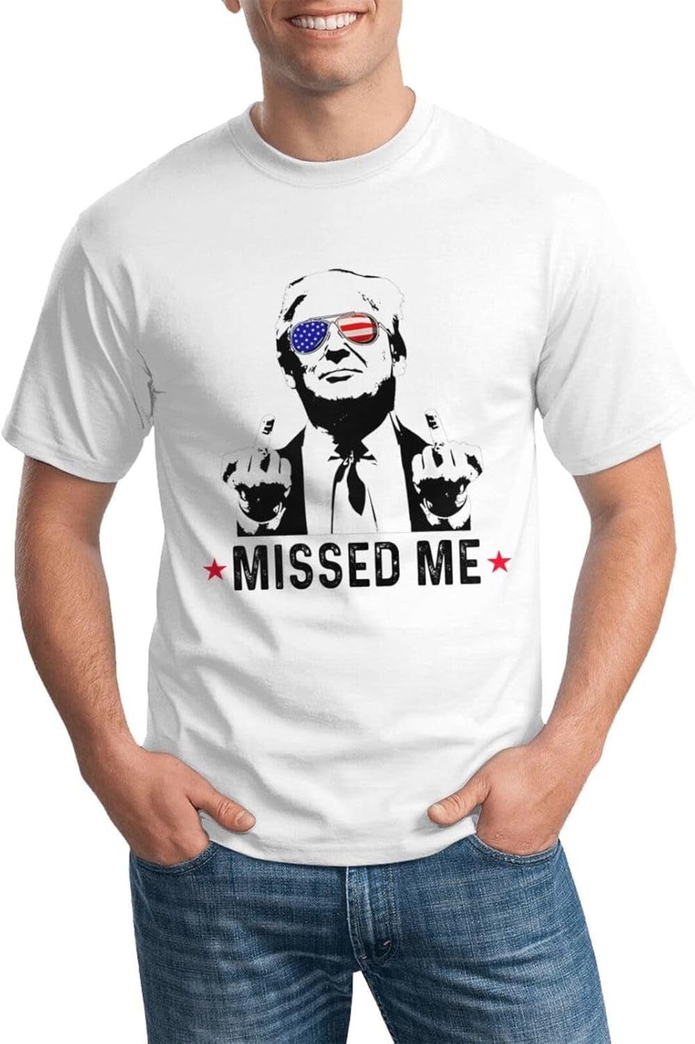 Trump 2024 Shirt T-Shirt Trump Missed Me Short Sleeve Shirts for Women