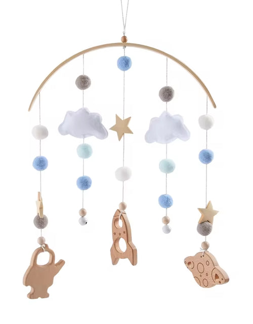 Load image into Gallery viewer, Baby Rattles Crib Mobiles Toy Cotton Rabbit Pendant Bed Bell Rotating Music Rattles for Cots Projection Infant Wooden Toys
