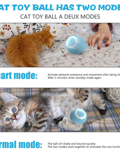 Load image into Gallery viewer, Cat Interactive Ball Electric Automatic Rolling Ball Smart Toys for Cats Smart Cat Toy Rotating Ball Cat Game Accessories
