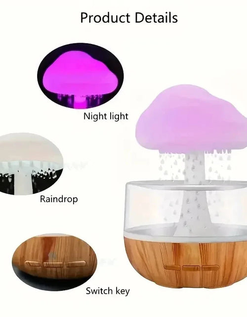 Load image into Gallery viewer, Xiaomi Rain Cloud Humidifier Rain Colorful Mushroom Cloud Raindrop Atmosphere Lamp Night Light Essential Oil Humidifier Machine
