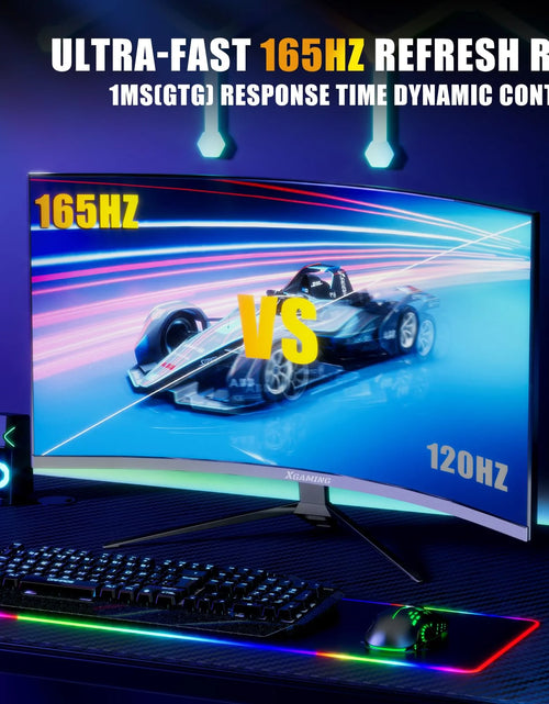 Load image into Gallery viewer, 34&quot; 165Hz Ultrawide Curved Gaming Monitor, WQHD 3440 * 1440P Computer Monitor, 1440P Monitor, 21:9,1500R, 1Ms(Gtg) with Adaptive Sync, DP&amp; HDMI Port, 2*Speaker, Black
